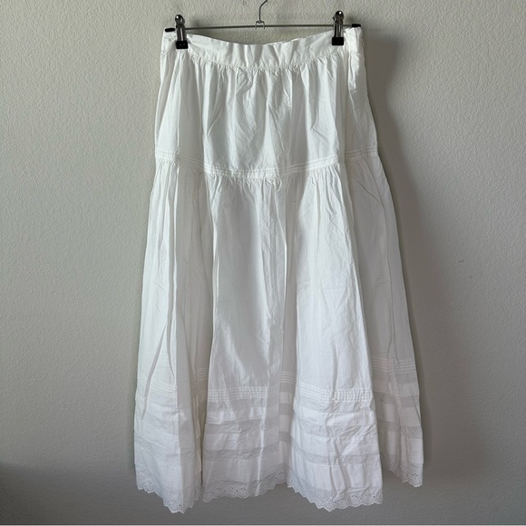 NWT DOEN Sebastiane Tiered Powder White Organic Cotton
Poplin Maxi Skirt SZ M - Picture 3 of 8